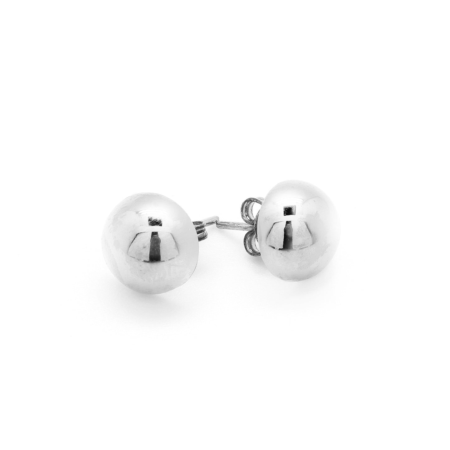 RHODIUM PLATED SILVER EARRING 9 mm