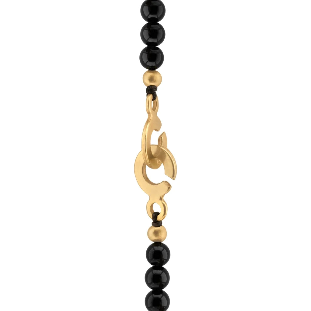 Collar de 54cm con piedras de 6mm, 2 rombos dorados, donas doradas - Joyería y bisutería fina