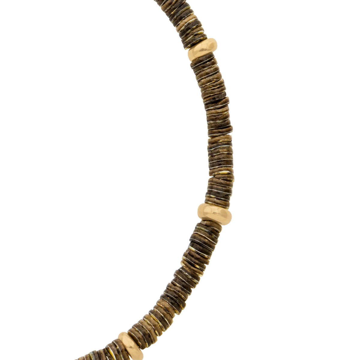 Pulsera en baño de Oro 22K, Conchas filipinas talladas a mano de 3mm - Joyería y bisutería fina