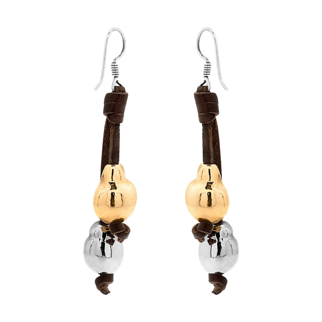 aretes con gancho de plata .925, con perlas en baño de rodio y oro de 22K - Joyería y bisutería fina