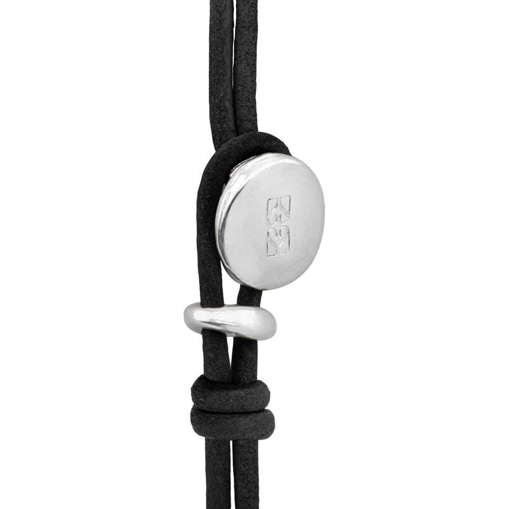 Pulsera Detalles en baño rodio, Piel natural española - Joyería y bisutería fina