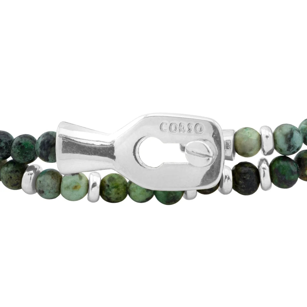 Pulsera con piedras 4mm, mini donas y broche en baño de rodio - Joyería y bisutería fina