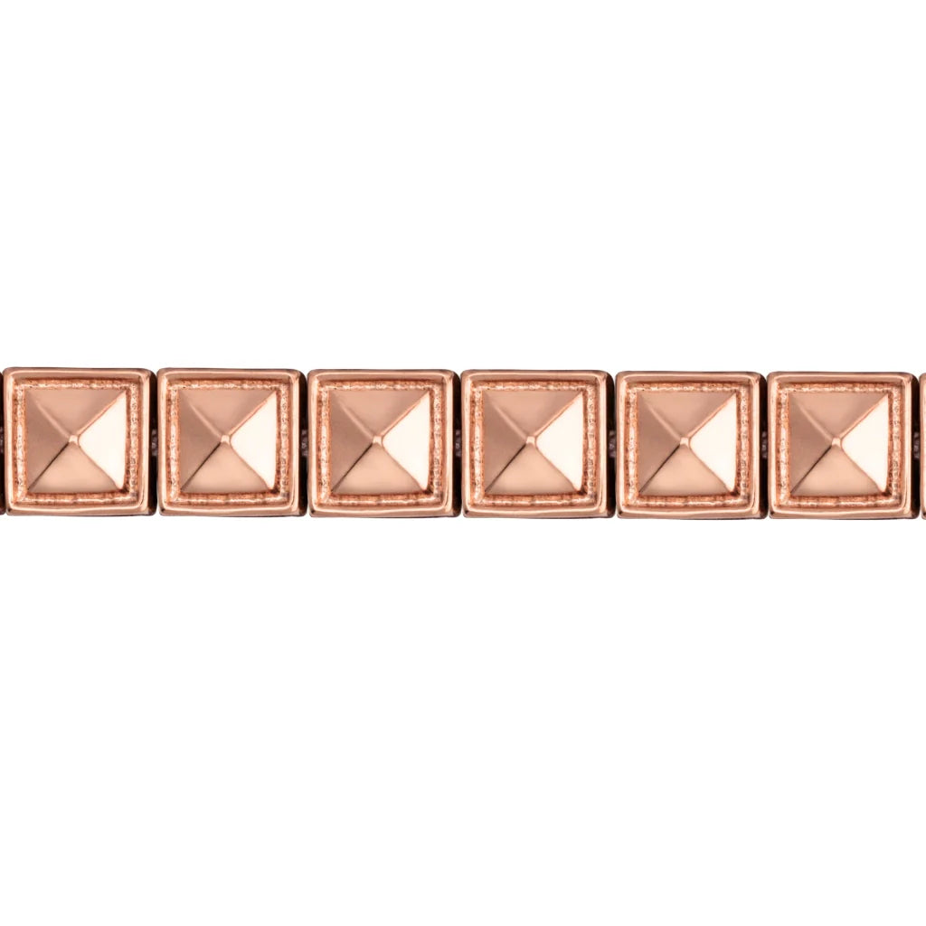 Pulsera Baño de Oro 22K, Oro Rosa 22K, Rodio, Cuentas geométricas - Joyería y bisutería fina