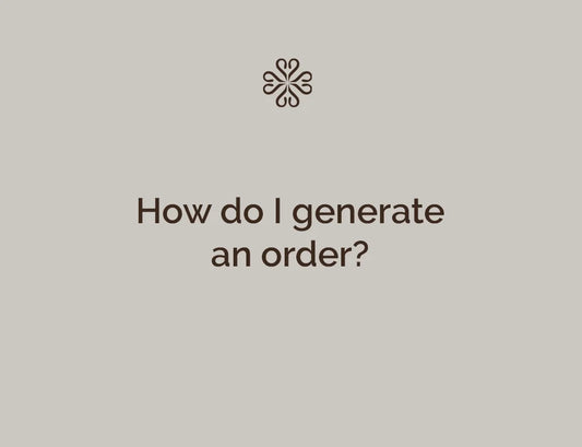 How do I generate an order?