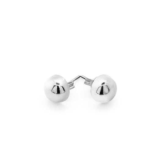 RHODIUM PLATED SILVER EARRINGS 7 mm