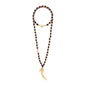 Collar de 53cm, con piedras de 8mm, con mini semillas y dije de colmillo dorados - Joyería y bisutería fina