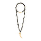 Collar de 53cm, con piedras de 8mm, con mini semillas y dije de colmillo dorados - Joyería y bisutería fina