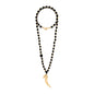 Collar de 53cm, con piedras de 8mm, con mini semillas y dije de colmillo dorados - Joyería y bisutería fina
