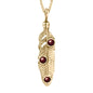 Collar de 42cm con piedras de 6mm, cadena torsal y dije de pluma en terminado de acero anticado en baño de oro de 22K - Joyería y bisutería fina