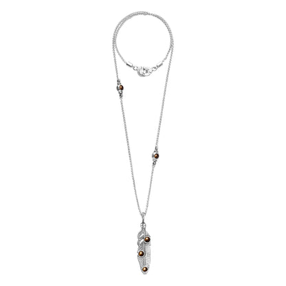 Collar de 45cm con piedra 6mm, con cadena torsal y dije en terminado de acero anticado - Joyería y bisutería fina