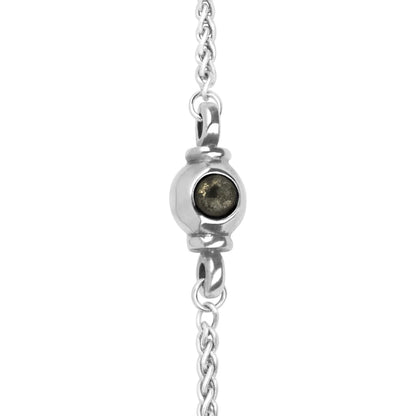 Collar de 45cm con piedra 6mm, con cadena torsal y dije en terminado de acero anticado - Joyería y bisutería fina