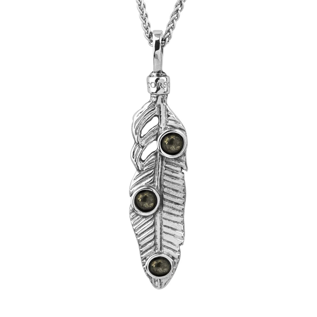 Collar de 45cm con piedra 6mm, con cadena torsal y dije en terminado de acero anticado - Joyería y bisutería fina