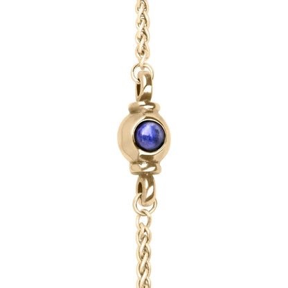 Collar de 42cm, con piedras de 6mm, con cadena torsal y dije de ojo en terminado de acero anticado en baño de oro de 22K - Joyería y bisutería fina