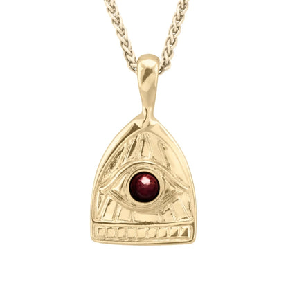 Collar de 42cm, con piedras de 6mm, con cadena torsal y dije de ojo en terminado de acero anticado en baño de oro de 22K - Joyería y bisutería fina