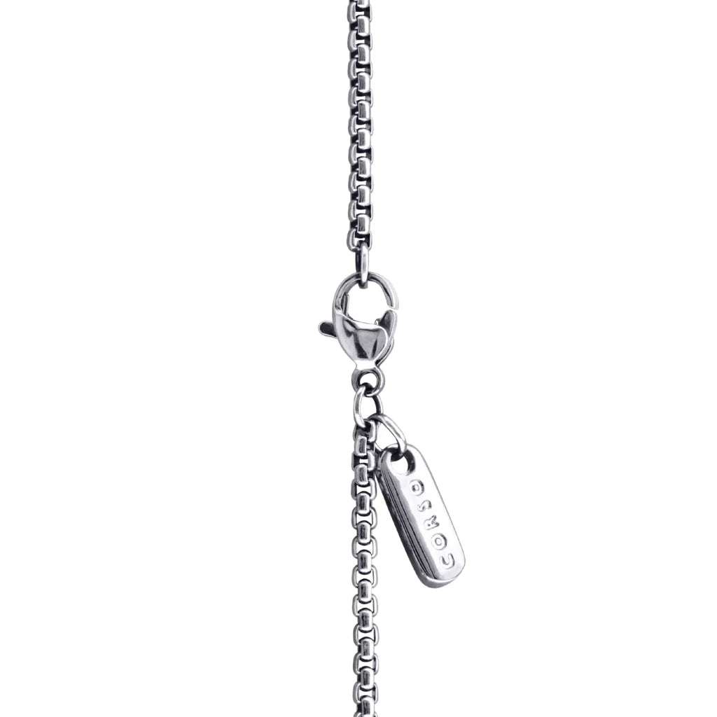 Collar de 33cm con piedra de 8mm, con dije de laurel y cadena en baño de rodio - Joyería y bisutería fina