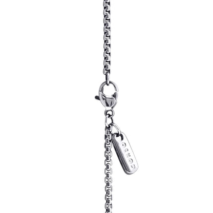 Collar de 33cm con piedra de 8mm, con dije de laurel y cadena en baño de rodio - Joyería y bisutería fina