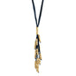 Collar de 63cm de piel natural de borrego, con 11 hilos de piel y semillas en baño de oro de 22K - Joyería y bisutería fina