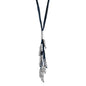 Collar de 63cm de piel natural de borrego, con 11 hilos de piel y semillas en baño de oro de 22K - Joyería y bisutería fina