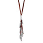 Collar de 63cm de piel natural de borrego, con 11 hilos de piel y semillas en baño de oro de 22K - Joyería y bisutería fina