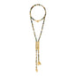 Collar de 54cm con piedras de 6mm, 2 rombos dorados, donas doradas - Joyería y bisutería fina