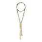 Collar de 54cm con piedras de 6mm, 2 rombos dorados, donas doradas - Joyería y bisutería fina