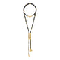 Collar de 54cm con piedras de 6mm, 2 rombos dorados, donas doradas - Joyería y bisutería fina