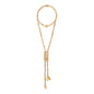 Collar de 54cm con piedras de 6mm, 2 rombos dorados, donas doradas - Joyería y bisutería fina
