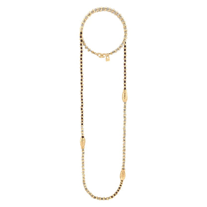 Collar corbatín con piedras de 4mm, con mini semillas y 3 peces koi dorados - Joyería y bisutería fina