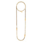Collar corbatín con piedras de 4mm, con mini semillas y 3 peces koi dorados - Joyería y bisutería fina