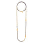 Collar corbatín con piedras de 4mm, con mini semillas y 3 peces koi dorados - Joyería y bisutería fina