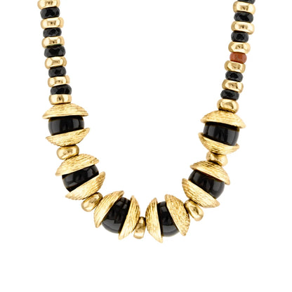 Collar 22cm, con piedras de 6mm y 12mm, con donas y platillos dorados - Joyería y bisutería fina