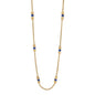 Collar de 62.5cm, con piedras de 6mm, con coronas y cadena de torzal dorada - Joyería y bisutería fina