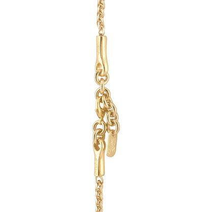 Collar de 54cm, con piedras de 4mm, cadena torzal, arroces y donas en baño de oro 22K - Joyería y bisutería fina
