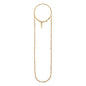 Collar de 54cm, con piedras de 4mm, cadena torzal, arroces y donas en baño de oro 22K - Joyería y bisutería fina