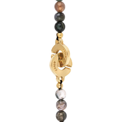 Collar de 26cm con dije con flor de Corso, hojuelas y broche en baño de oro 22K - Joyería y bisutería fina