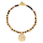 Collar de 26cm con dije con flor de Corso, hojuelas y broche en baño de oro 22K - Joyería y bisutería fina