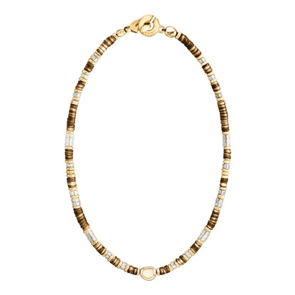 Gargantilla en baño de Oro 22K, conchas filipinas heishi - Joyería y bisutería fina