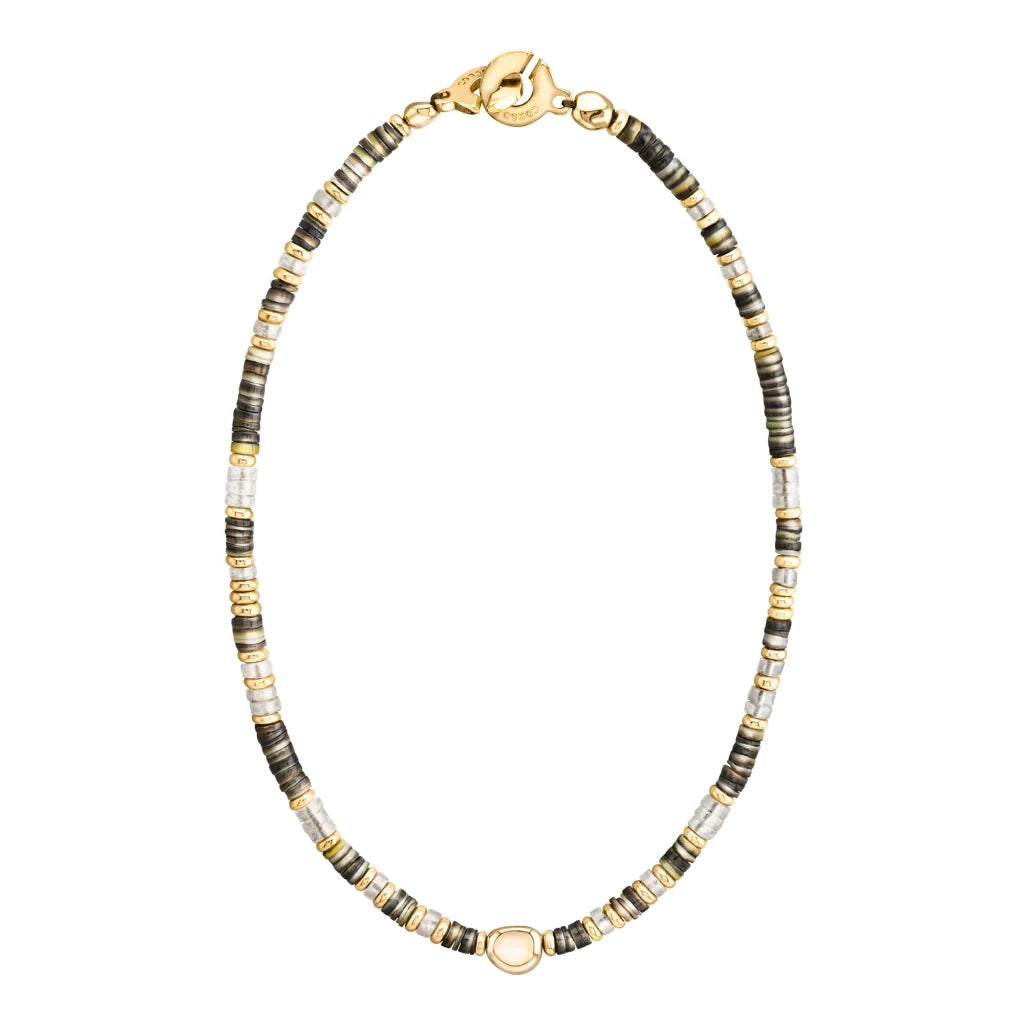 Gargantilla en baño de Oro 22K, conchas filipinas heishi - Joyería y bisutería fina