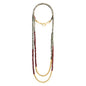 Collar doble de 100cm, con piedras de 6mm y cuentas en baño de oro 22K - Joyería y bisutería fina