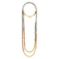 Collar doble de 100cm, con piedras de 6mm y cuentas en baño de oro 22K - Joyería y bisutería fina
