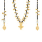 Collar corbatín de 140cm, en baño de oro 22K, con piedras de 4mm y un dije de cruz africana - Joyería y bisutería fina