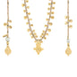 Collar corbatín de 140cm, en baño de oro 22K, con piedras de 4mm y un dije de cruz africana - Joyería y bisutería fina