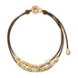 Collar choker de piel natural de borrego, con semillas y perlas en baño de oro de 22K - Joyería y bisutería fina
