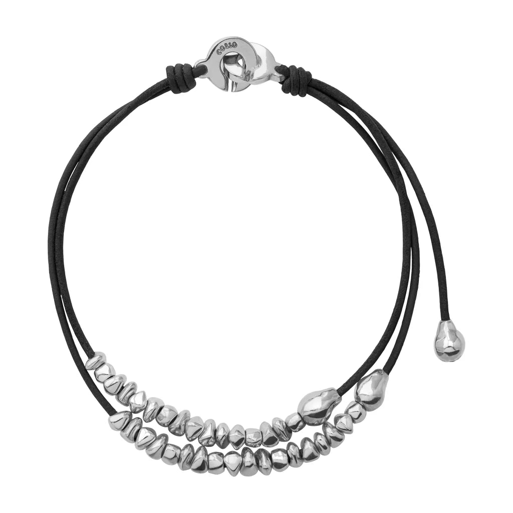 Collar choker de piel natural de borrego, con semillas y perlas en baño de plata esterlina .925 - Joyería y bisutería fina