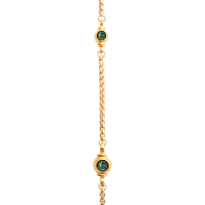 Collar de 54cm con eslabones y dije de cruz en acero con baño de oro de 22K, con piedras de 8mm - Joyería y bisutería fina