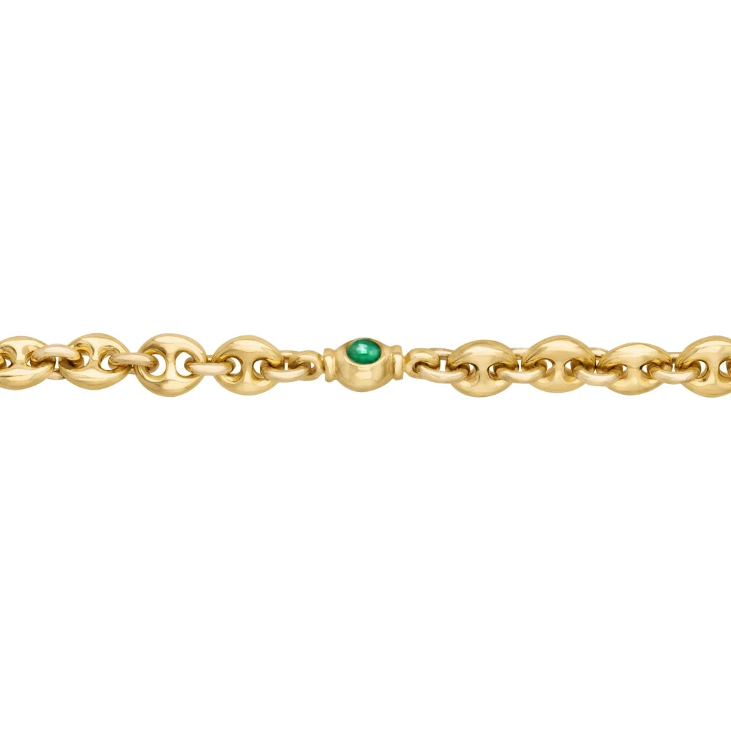 Collar choker con eslabones en baño de oro 22K y piedras facetadas de 5mm - Joyería y bisutería fina