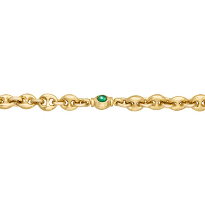 Collar choker con eslabones en baño de oro 22K y piedras facetadas de 5mm - Joyería y bisutería fina