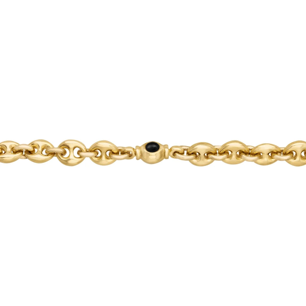 Collar choker con eslabones en baño de oro 22K y piedras facetadas de 5mm - Joyería y bisutería fina