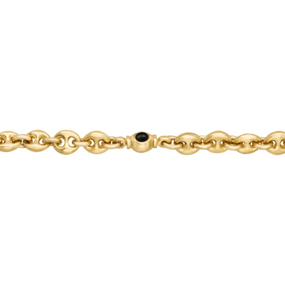 Collar choker con eslabones en baño de oro 22K y piedras facetadas de 5mm - Joyería y bisutería fina