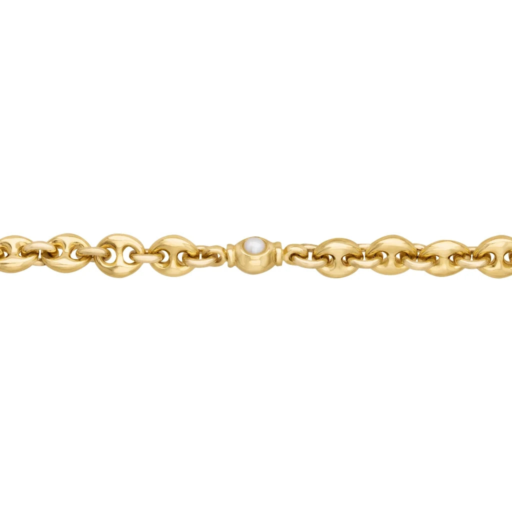 Collar choker con eslabones en baño de oro 22K y piedras facetadas de 5mm - Joyería y bisutería fina